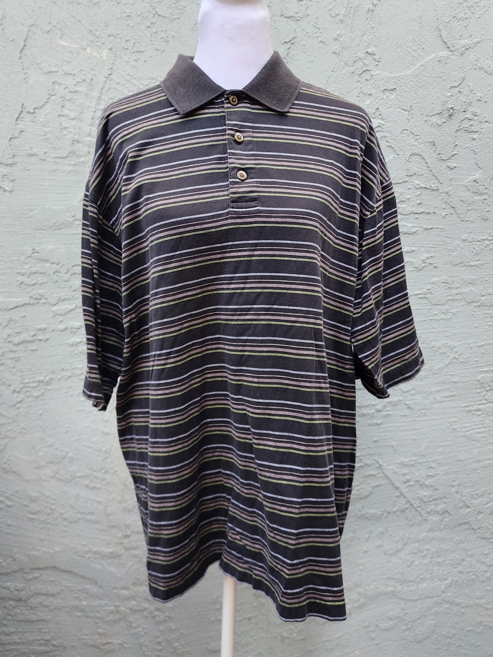 Bollé Golf Striped Performance Tech Polo Shirt Mens (M)
